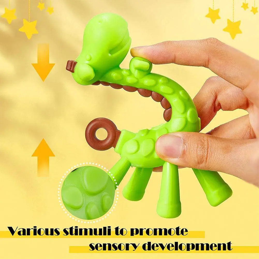 1pcs Silicone Toys Baby Silicone Giraffe Teethers Children Cartoon Biting Safety Material Baby Teething Stick Toys Mother