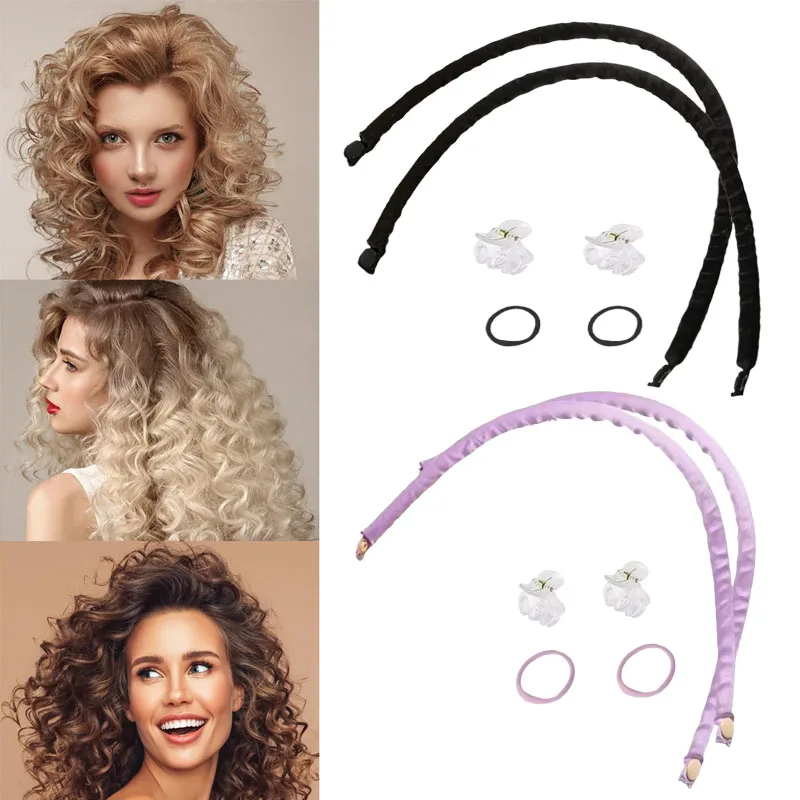 Rizadores de pelo suaves, varilla rizadora sin calor, diadema sin calor, rulos para el cabello, rizos perezosos para dormir durante la noche, varillas flexibles, herramientas de peinado
