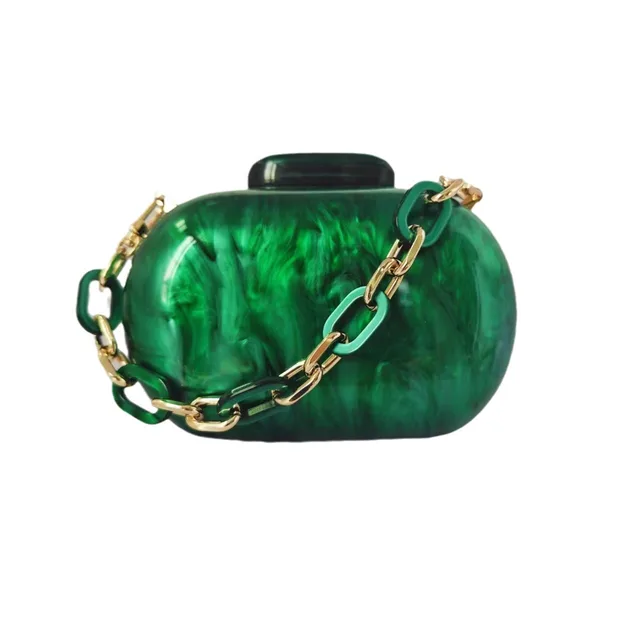 2024 Nowa modna torba wieczorowa dla kobiet Akrylowe wieczorowe kopertówki Ślub Impreza Vintage Czerwony łańcuszek Torebka crossbody Mini portfel
