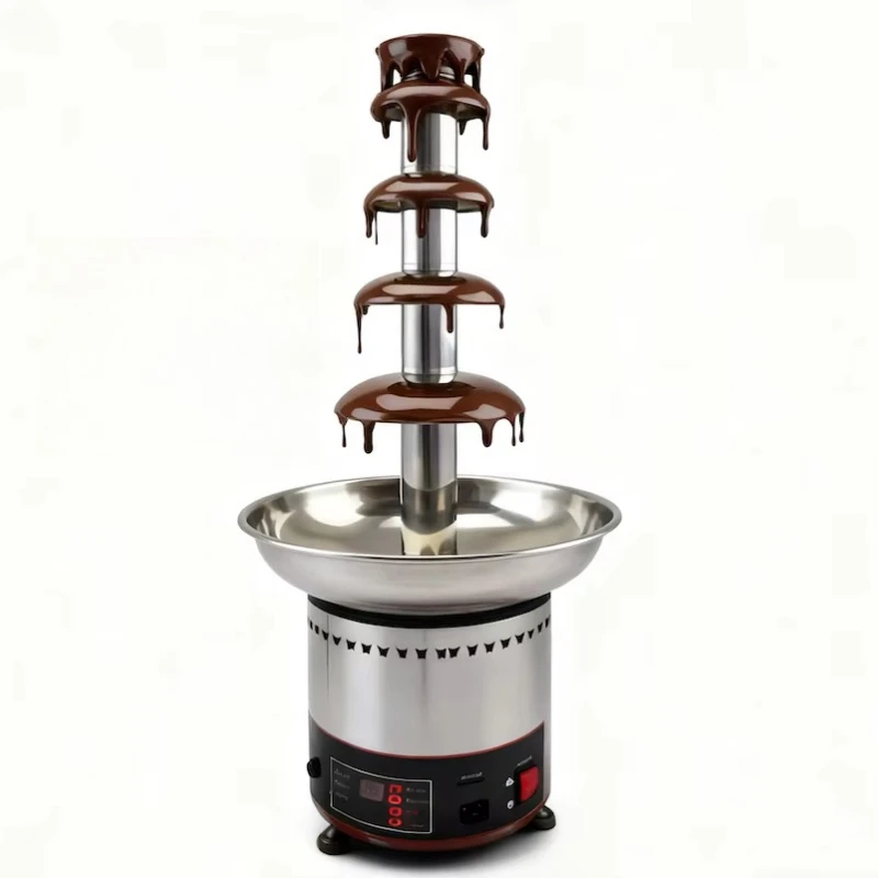 Stainless steel chocolate fountain machine - suitable for milk/dark/white chocolate, ideal for fruit dipping