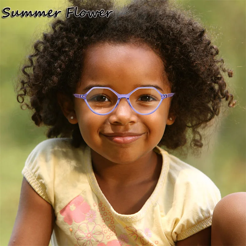 Girl Prescription Eyeglasses Designer Kids Frame Child Myopia for Recipe Transparent Lenses Acetate High Quality Glasses Frame