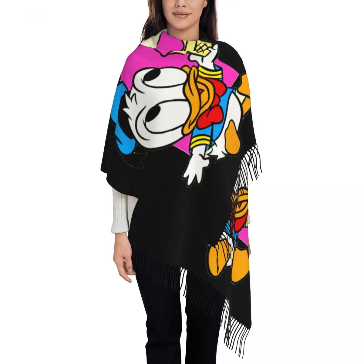 

Custom Printed Donald Duck Baby And Cream Scarf Men Women Winter Fall Warm Scarves Shawl Wrap