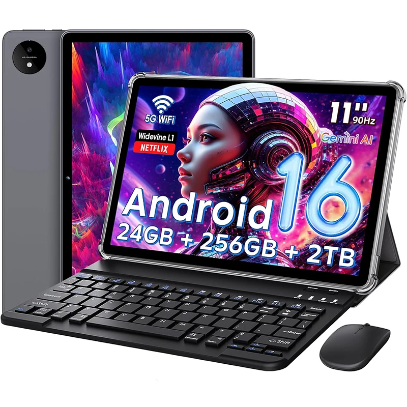 아오반테 11인치 안드로이드 16 태블릿 32GB(8+24) RAM 256GB ROM 8000mAh 배터리 HD 1920x1200 IPS 디스플레이 8+16MP 듀얼 카메라 WiFi 블루투스