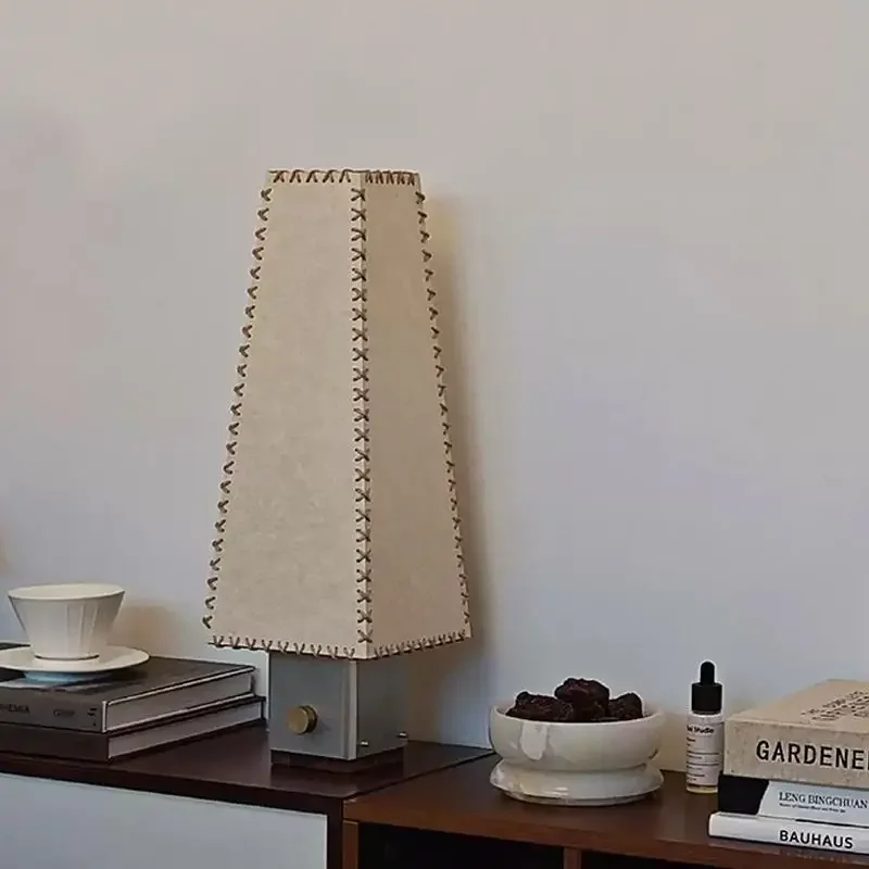 

Letter desk lamp handmade parchment lampshade, light luxury homestay designer model room living room bedroom bedside lamp