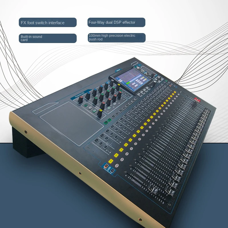 V32 Professional Digital Mixer 32-Channel Electric Fader Audio Mixing Console Sound Table Equalizer Effector Stage Performance