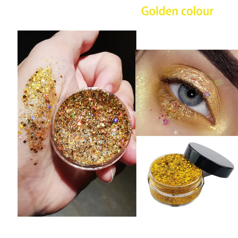 جل لامع لامع، جل لامع بالترتر مع فرشاة، مكياج لامع يدوم طويلاً لظلال العيون وشعر الجسم والوجه وتزيين المكياج #3