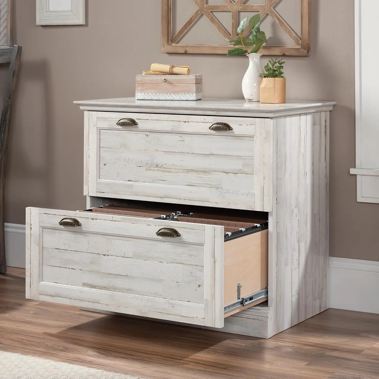 Barrister Lane Lateral File, White Plank Finish