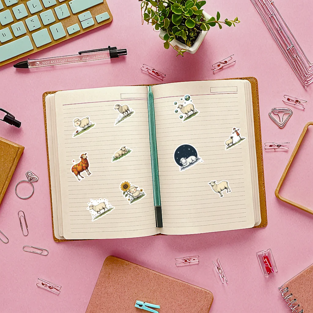 35pcs-100pcs Decals  small size Animal Stickers Cartoon Stickers Sheep Stickers for computer cases DIY notebooks phone cases