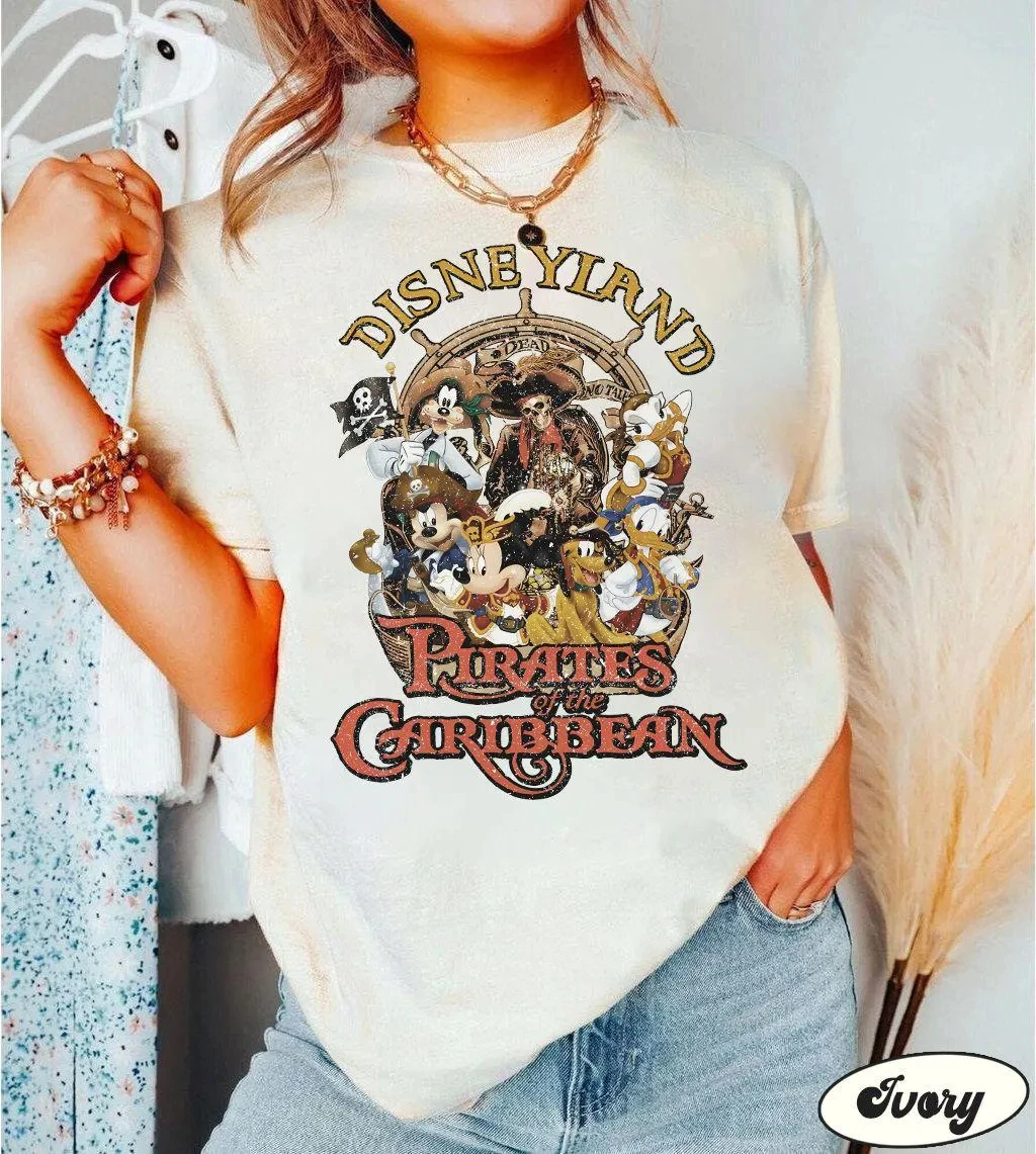 قمصان ديزني الكاريبي الملونة المريحة، قمصان ميكي ماوس الكاريبي، قمصان عالم منتجع عائلة ديزني