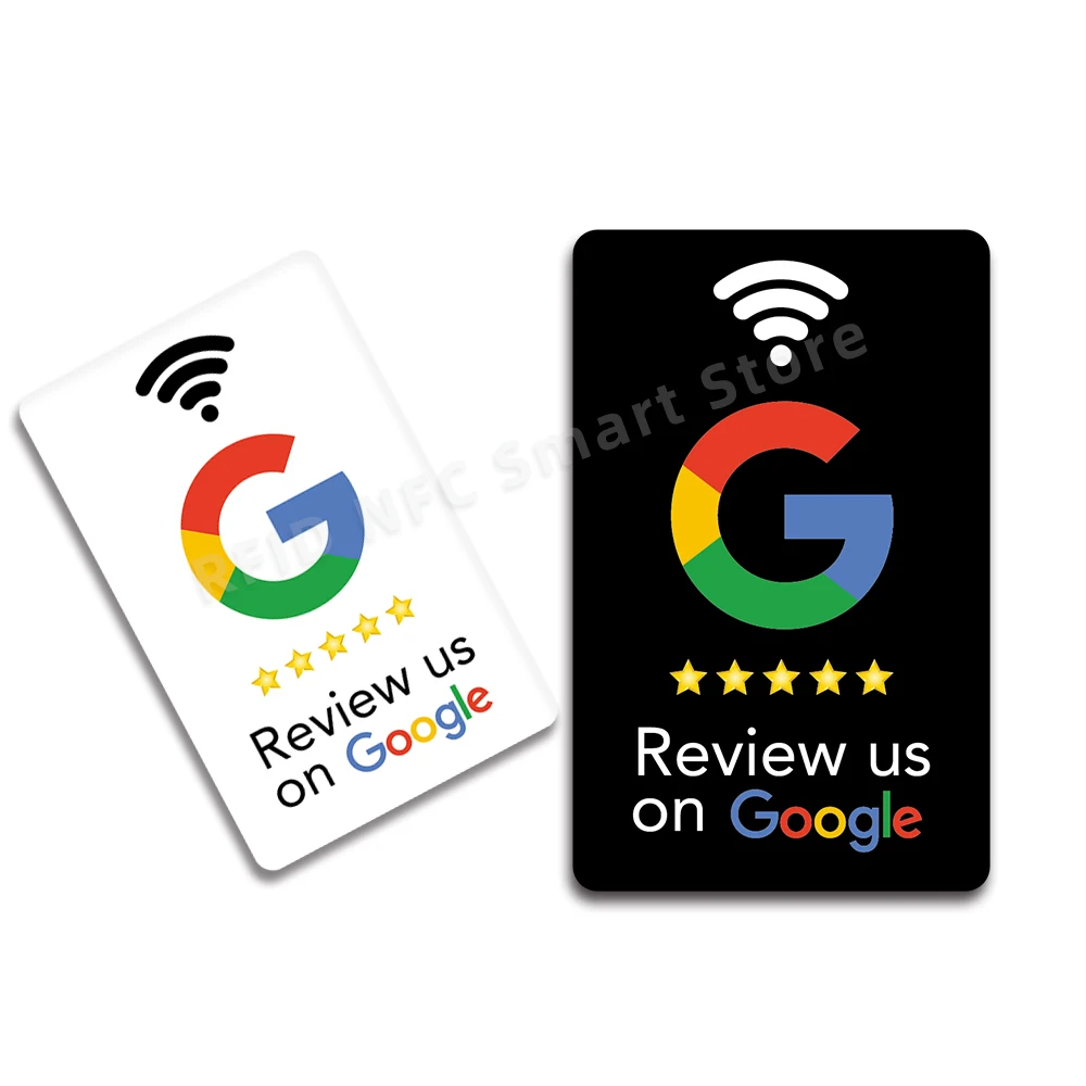 Africa Cgem Chip Programmable Google Review Acrylique Stickers Card, NDavid Station Table, 13.56Mhz, Waterproof NDavid Stand, Google Review Card