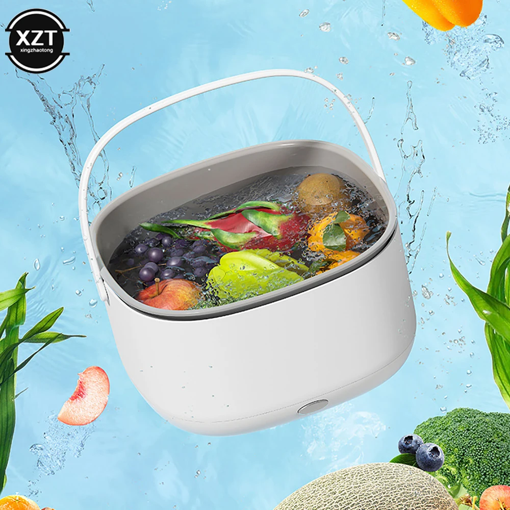 New Electric Ultrasonic Food Purifier Vegetable Cleaning Basket Wireless Fruits Washing Machine Remove Pesticide Reside Purifier