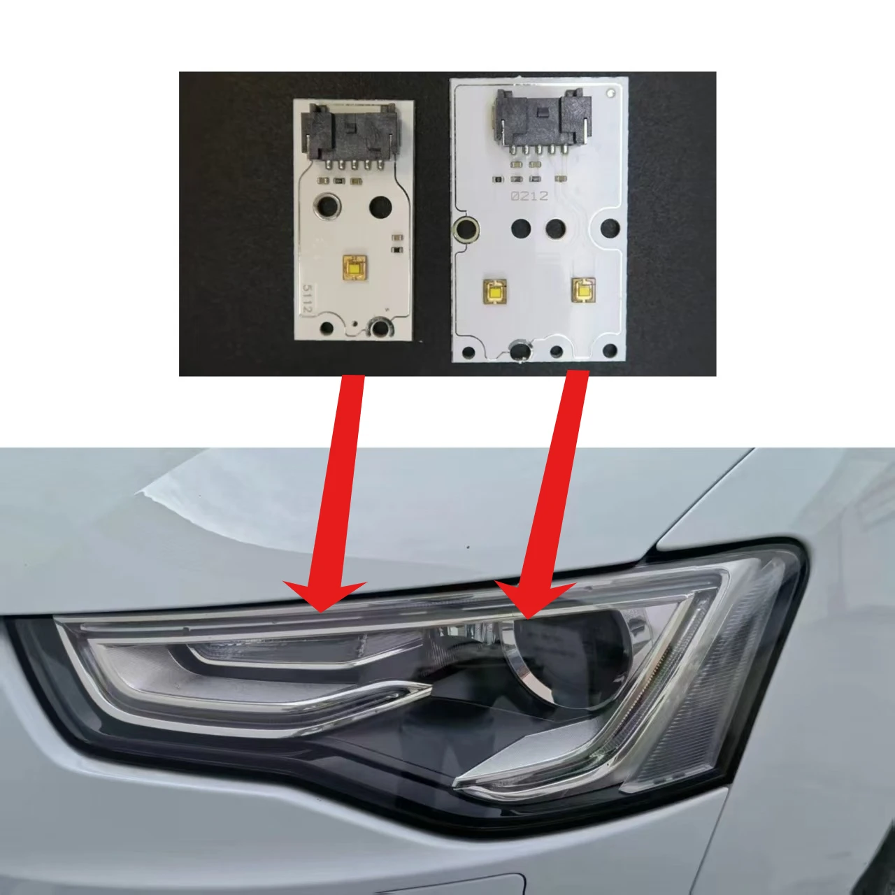 

Белый светодиодный чип DRL для фар, плата балласта, модуль источника света, запчасти для автомобиля Audi A5 S5 2012-2016