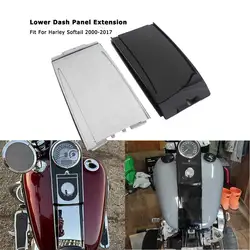 Motorcycle Lower Dash Panel Extension Black Chrome Plastic Fit For Harley Softail 2000- 2017 Heritage FLST Fat Boy Standard FXST