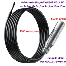 2m 3m 5m 6m 10m 15m Hydrostatic Liquid Level Transmitter for Tank Water RS485 4-20mA 0-3.3V Liquid Level Sensor DC24V Transducer