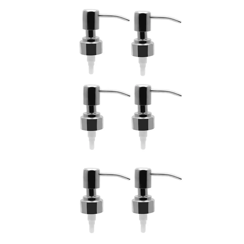 

6pcs Stainless Steel Pump Head Dispenser Bottles for Hand Soap Lotion Perfume Replacement Pumps Works Viscous Products Portable