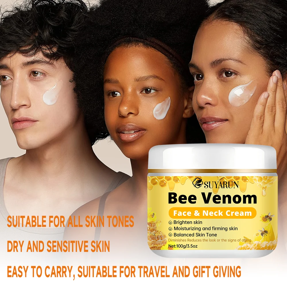 كريم SUYARUN Premium Bee Venom المضاد للشيخوخة للوجه والرقبة - لشد تقليل التجاعيد، تركيبة عضوية للترطيب العميق.