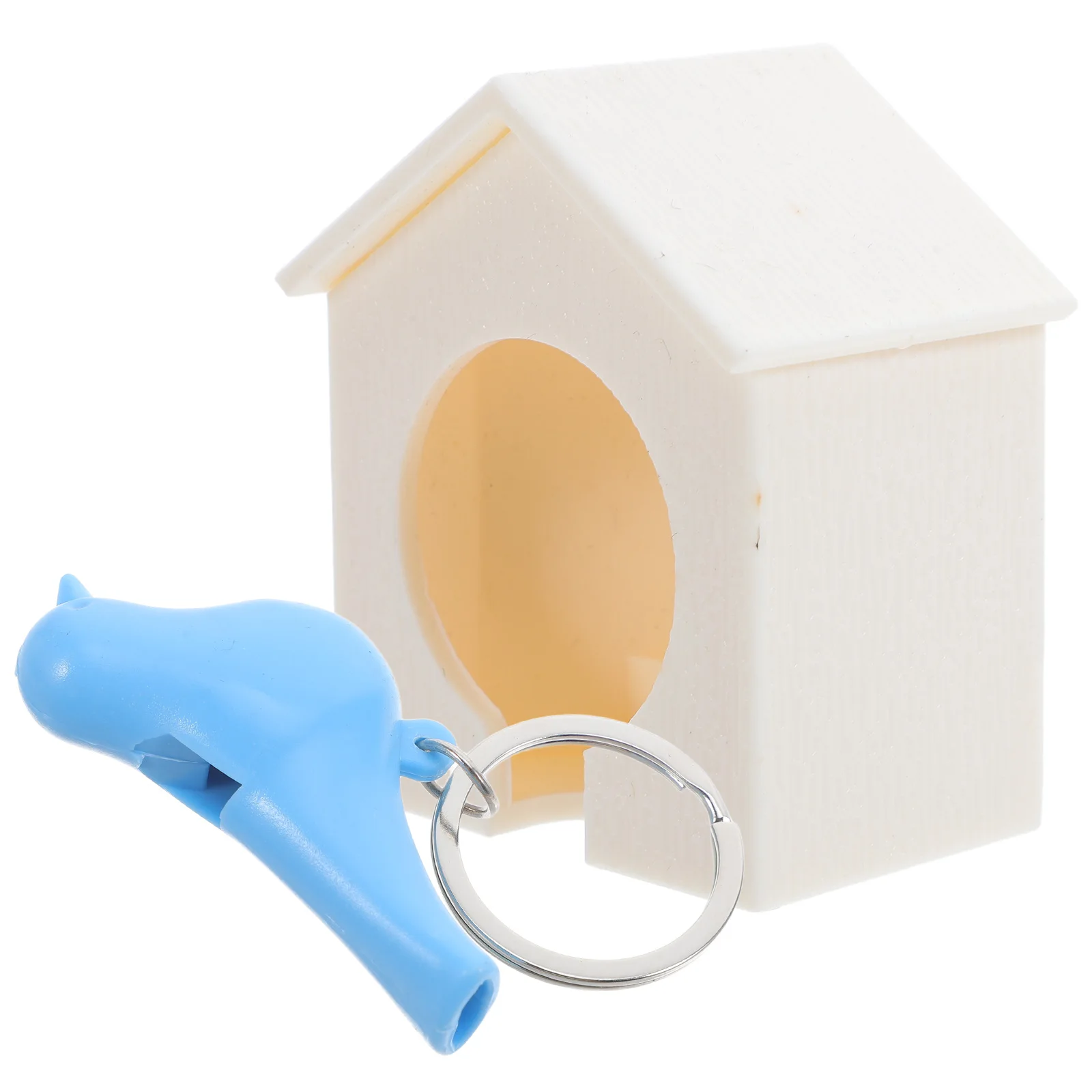 

Adorable Birdhouse Key Holder 74x68x44mm White Blue ABS Keychain Whistle Hook Organizer Kids Accessories Storage