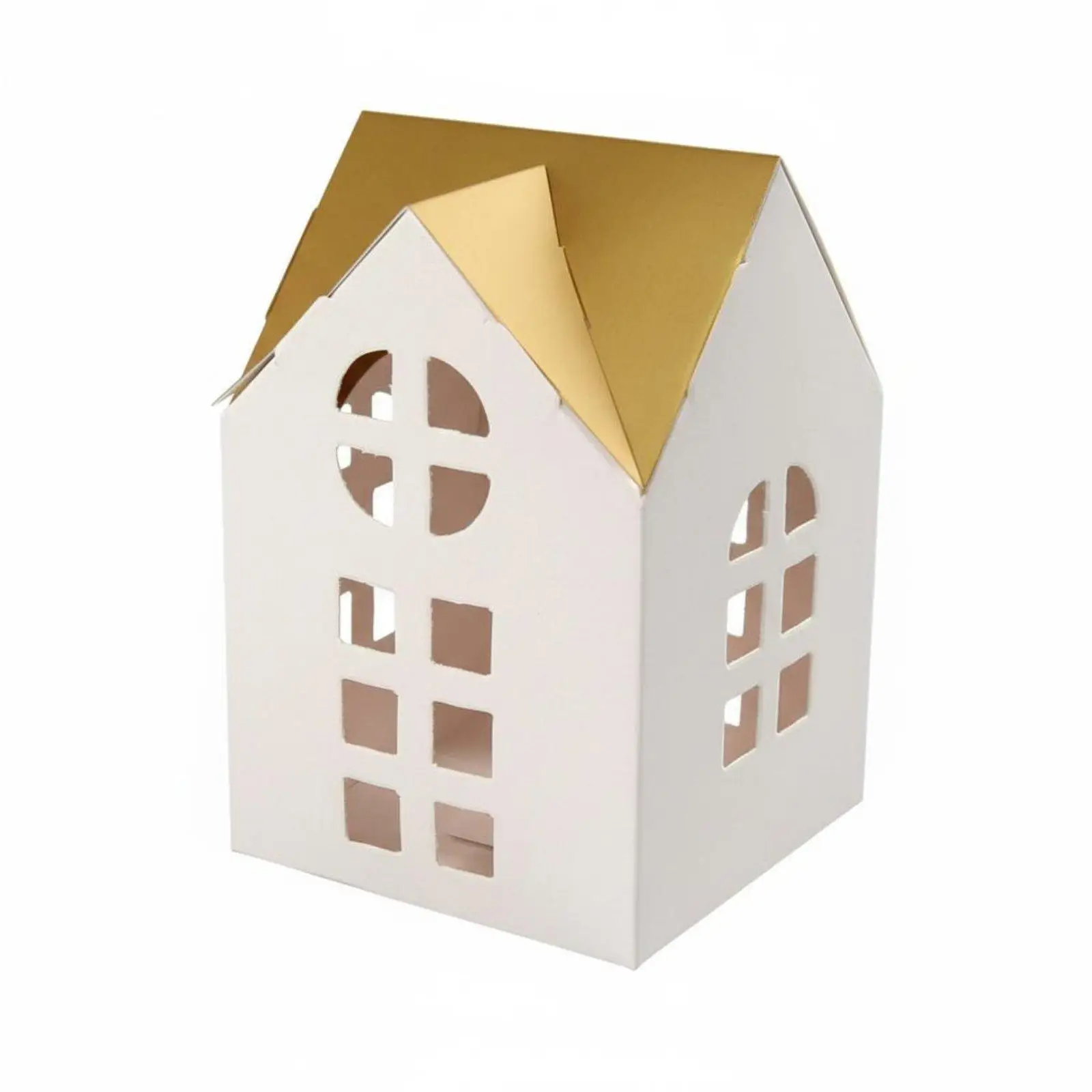 10 Pieces House Shaped Gift Boxes DIY Assembly Cardboard House Favor Boxes for