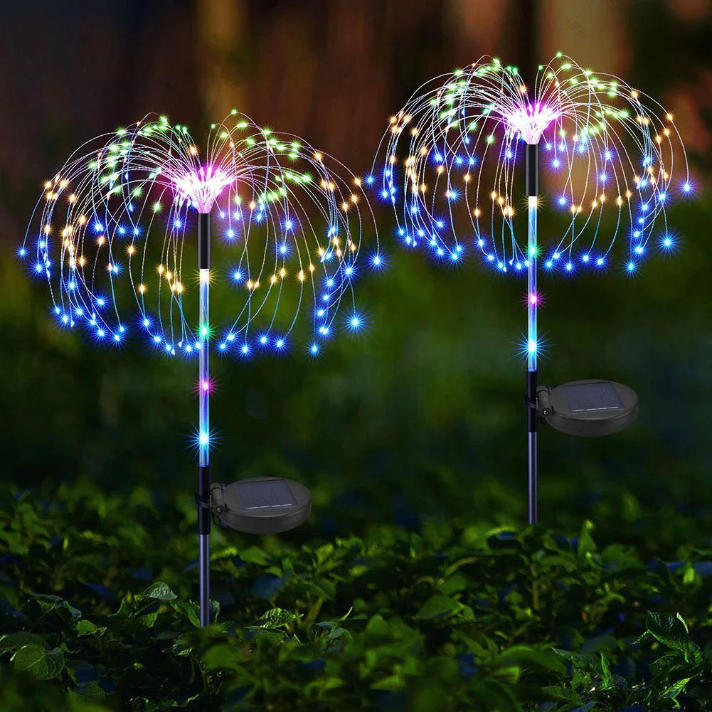 Smart Sparklers Firework LED String Light Waterproof Outdoor Solar Fairy Lights for Yard Patio