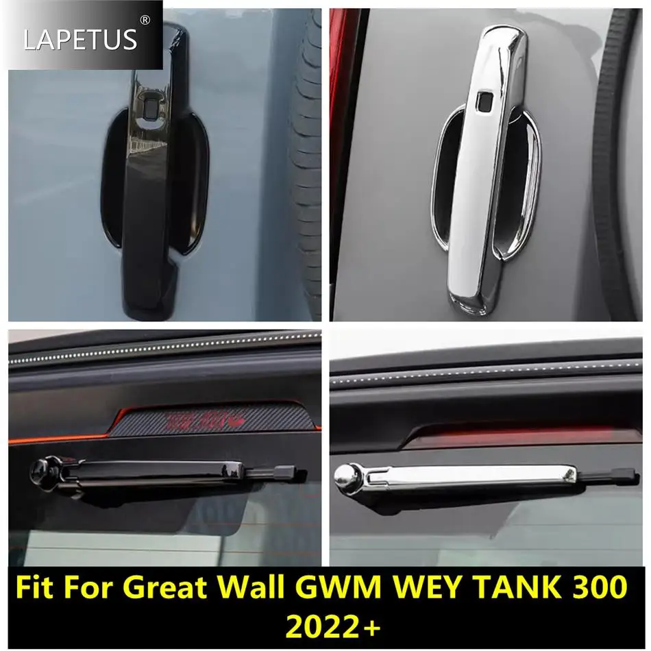 

Door Handle Bowl / Rear Window Rain Wiper Cover Trim Fit For Great Wall GWM WEY TANK 300 2022 2023 Car Carbon Fiber Accessories