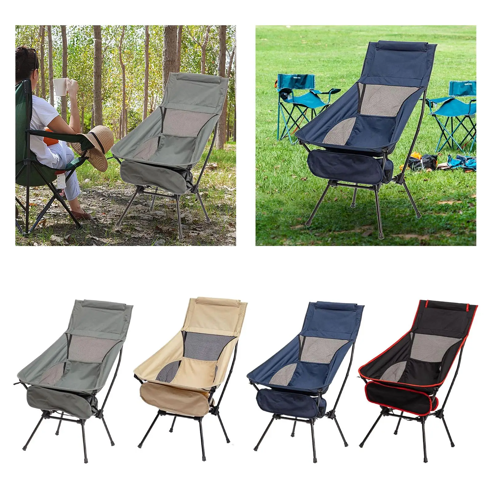 Folding Camping Chair Telescopic Stool High Back Supplies Hammock Furniture