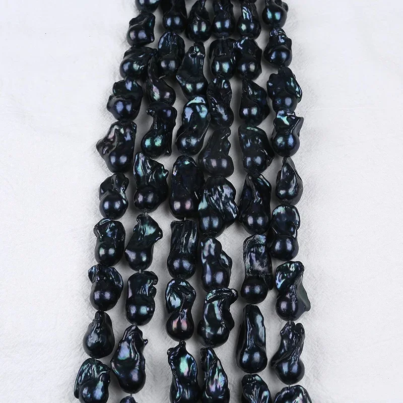 

14-22mm black large big size wholesale real fresh water genuine freshwater baroque pearl beads strand jewelry