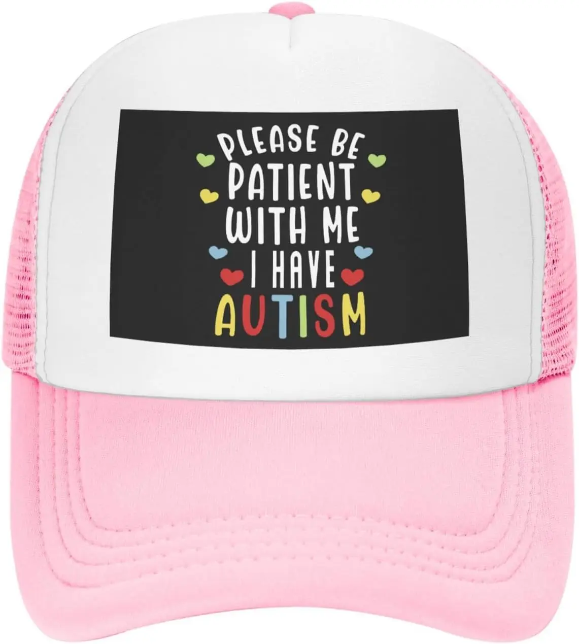 Autism Awareness Please Be Patient Trucker Hat Mesh Snapback Cap Adult Adjustable Casual Hat