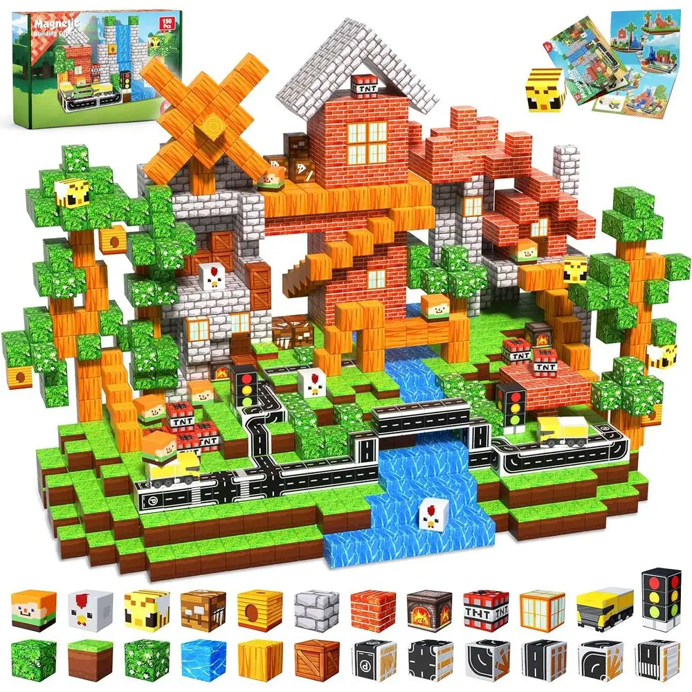

Magnetic Building Blocks Set for Kids 4-8, STEM Educational Cubes, Gift for Ages 3-12