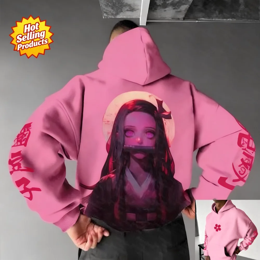 新しいアニメデーモンスレイヤーパーカー善逸阿賀津麻綿スウェットシャツ男性女性特大ルーズフィット快適ストリート秋冬 ​