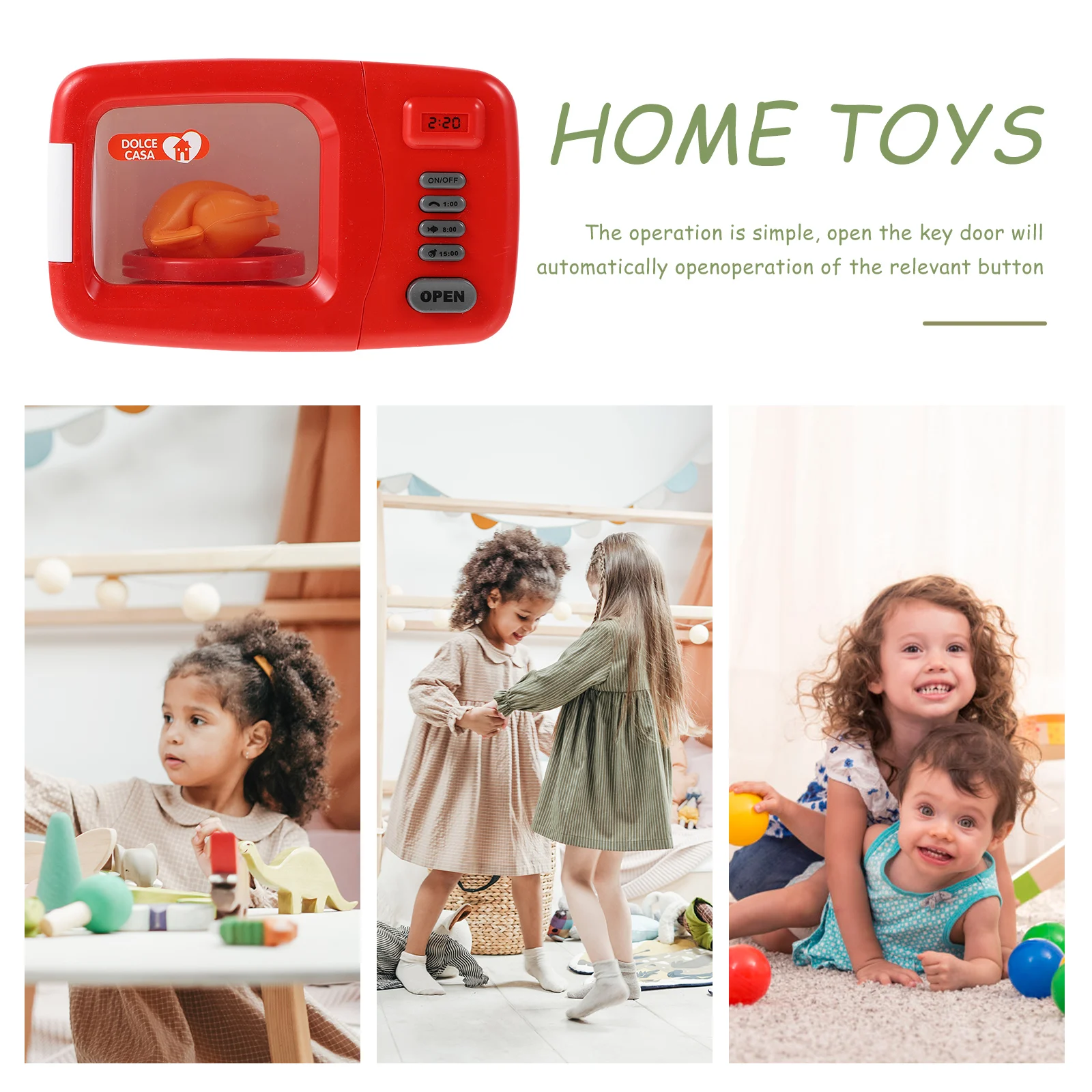 

1pc Lovely Microwave Oven For Kids Creative Kids Plastic Simulated Microwave Oven Plaything Educational Children Gift