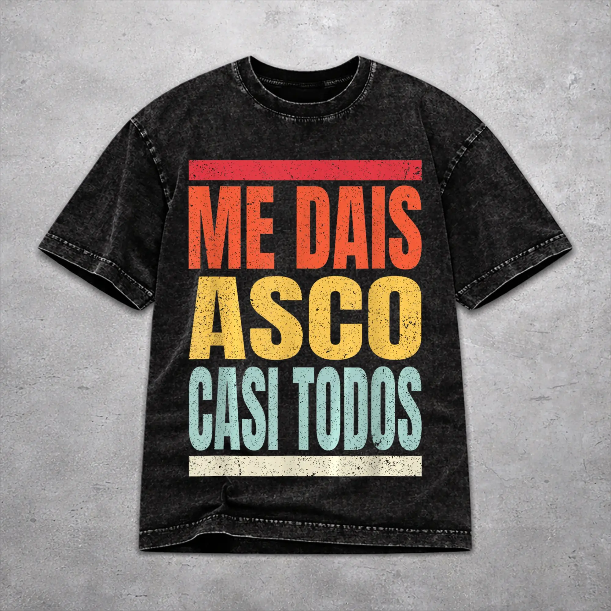 Футболка оверсайз Me Dais Asco Casi Todos Apparel для мужчин и женщин, из стираного хлопка