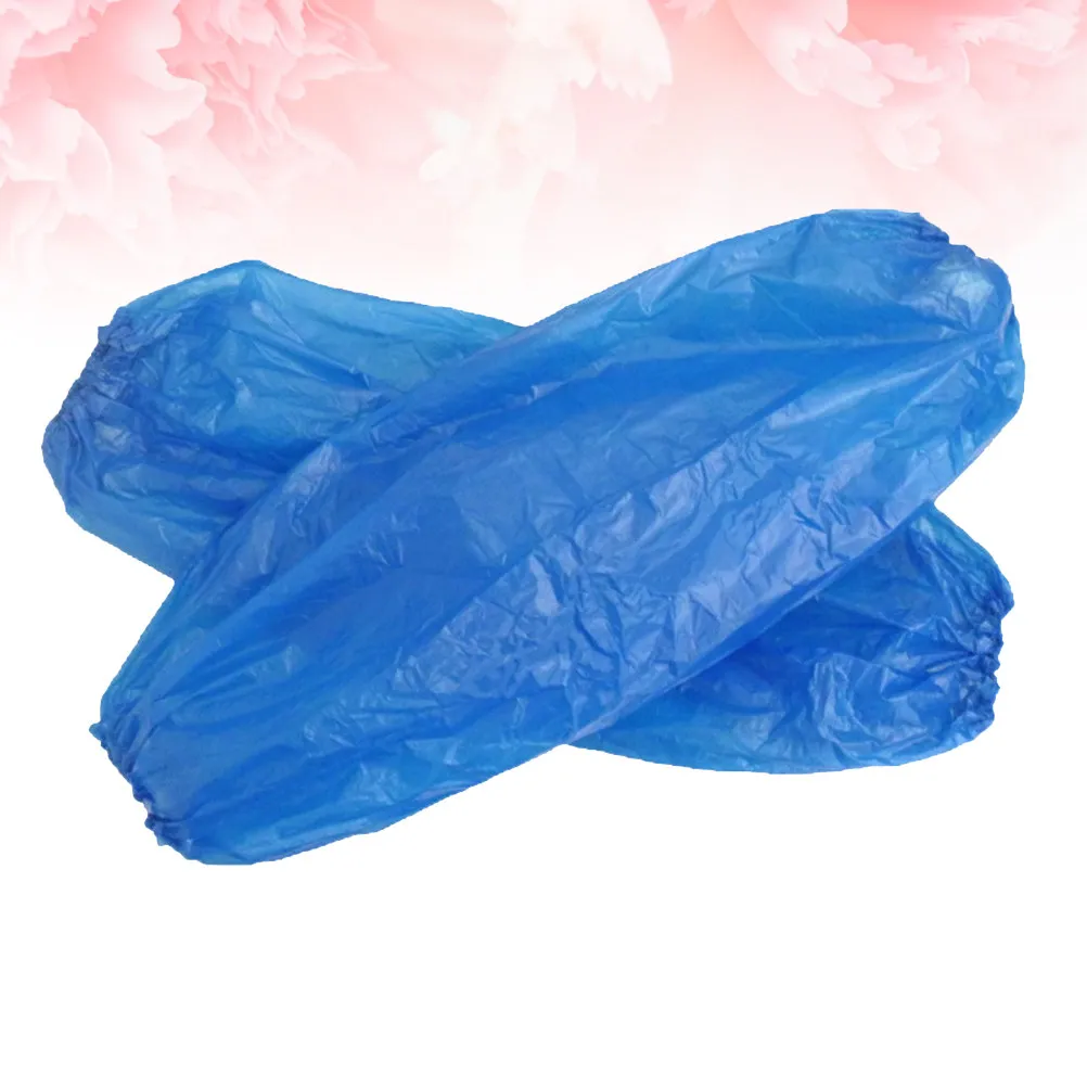 

1Pair Waterproof Oilproof Kitchen Disposable Arm Sleeves Protective Cleaning Covers Elastic Blue Waterproof Arm Sleeves