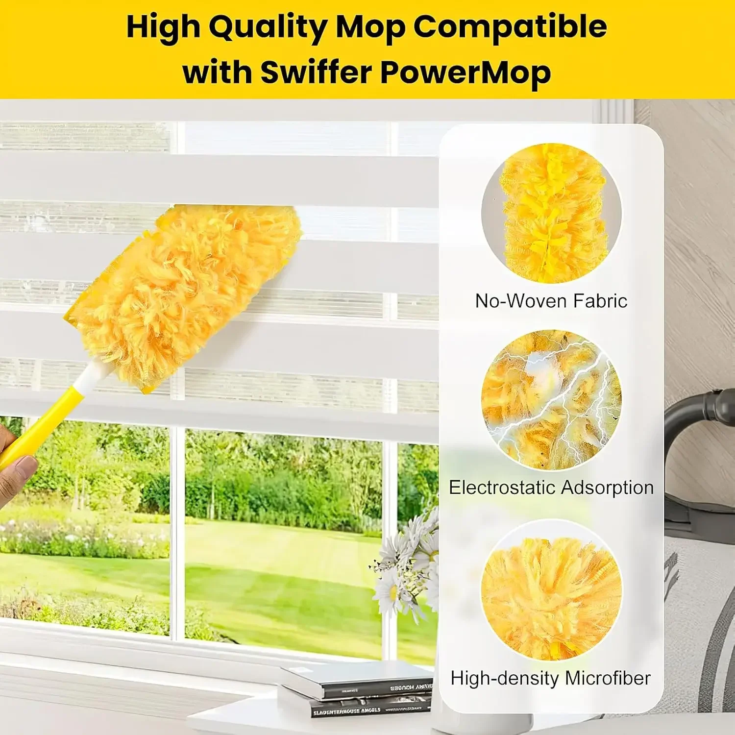 Double Sided 360 ° Electrostatic Precipitator for Cleaning Dust Spider Web Cleaning Disposable Feather Duster Roof and Desktop