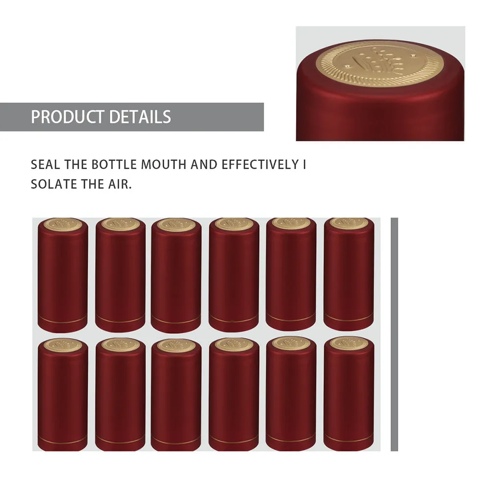 25Pcs Wine Heat Shrink Cap Sleeve for Red Wine Bottles 30Mm Neck Size Eco Friendly Plastic Sealing Film Professional Look