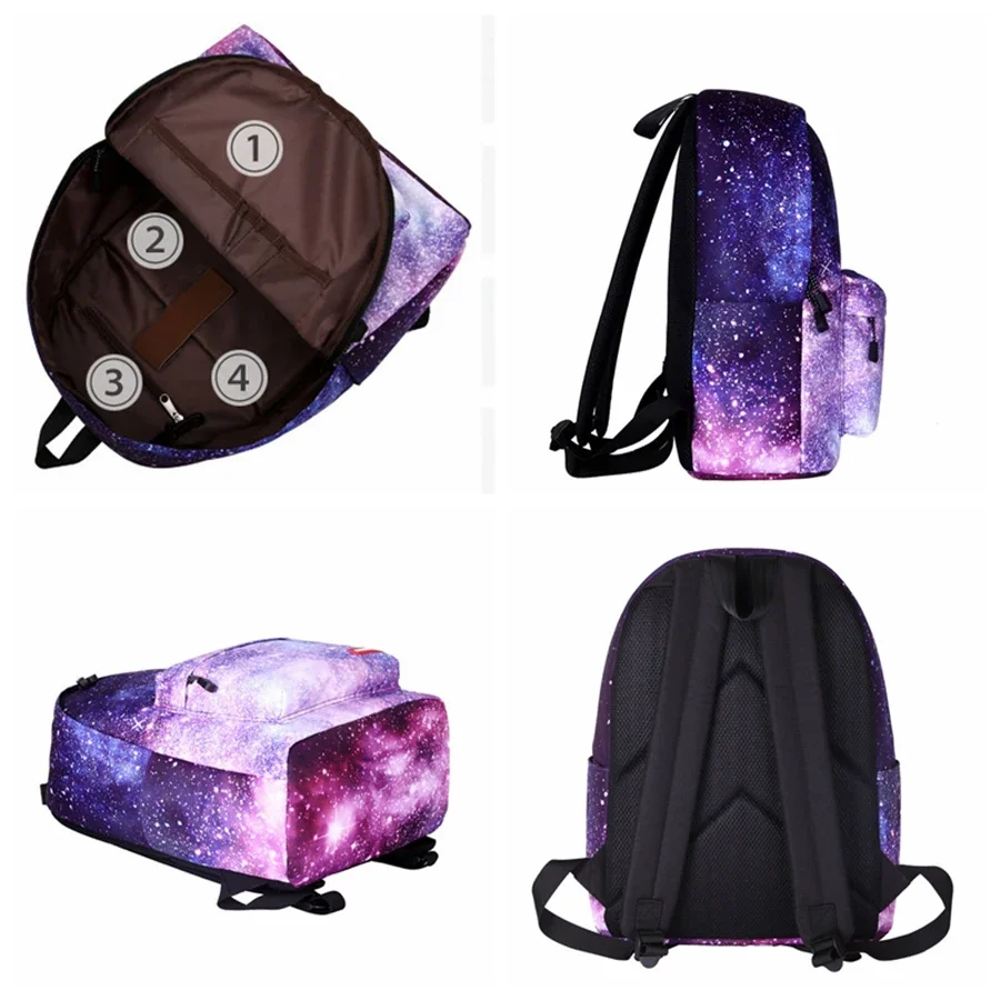 Mochila Multicolor para adolescentes, mochilas escolares con estilo, Galaxia, universo estrellado, espacio, Harajuku, ordenador portátil, nuevo