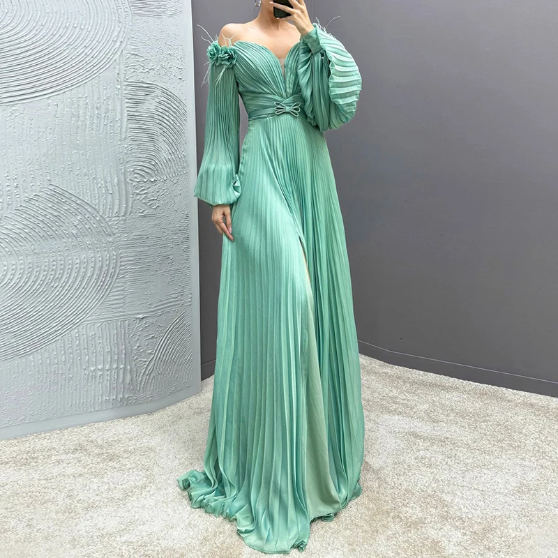 

Fashion Off Shoulder High Waist Bridesmaid Dress New Spring Lady Casual High Waisted Holiday Dress Elegant Formal Occasion Dress