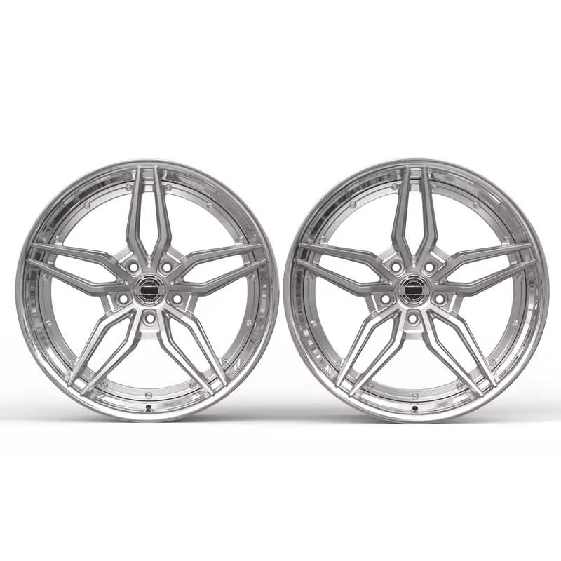 -For Three Piece 20 21 22  Inch 5 Hole Polished Brushed Big Lip Forged Alloy Rim for Ferrari Corvette Ford&