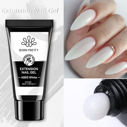 BORN PRETTY 30ml blanco lechoso extensión rápida esmalte de uñas en Gel Rosa transparente cristal remojo UV extender Gel de uñas acrílico