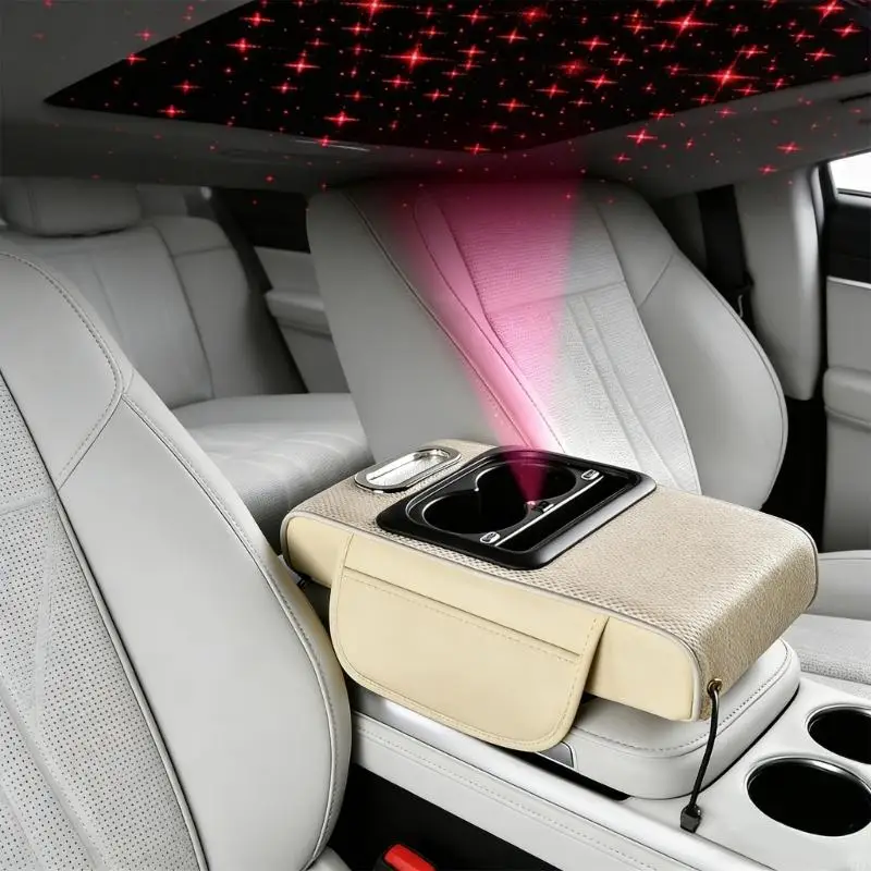 

5-функциональное хранилище на центральной консоли автомобиля премиум-класса, обеспечивающее быструю передачу энергии и подсветку