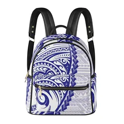 Women'S Backpack Leather New Women'S Bag Travel Portable Backpack Custom Polynesian Pattern 3d Printed