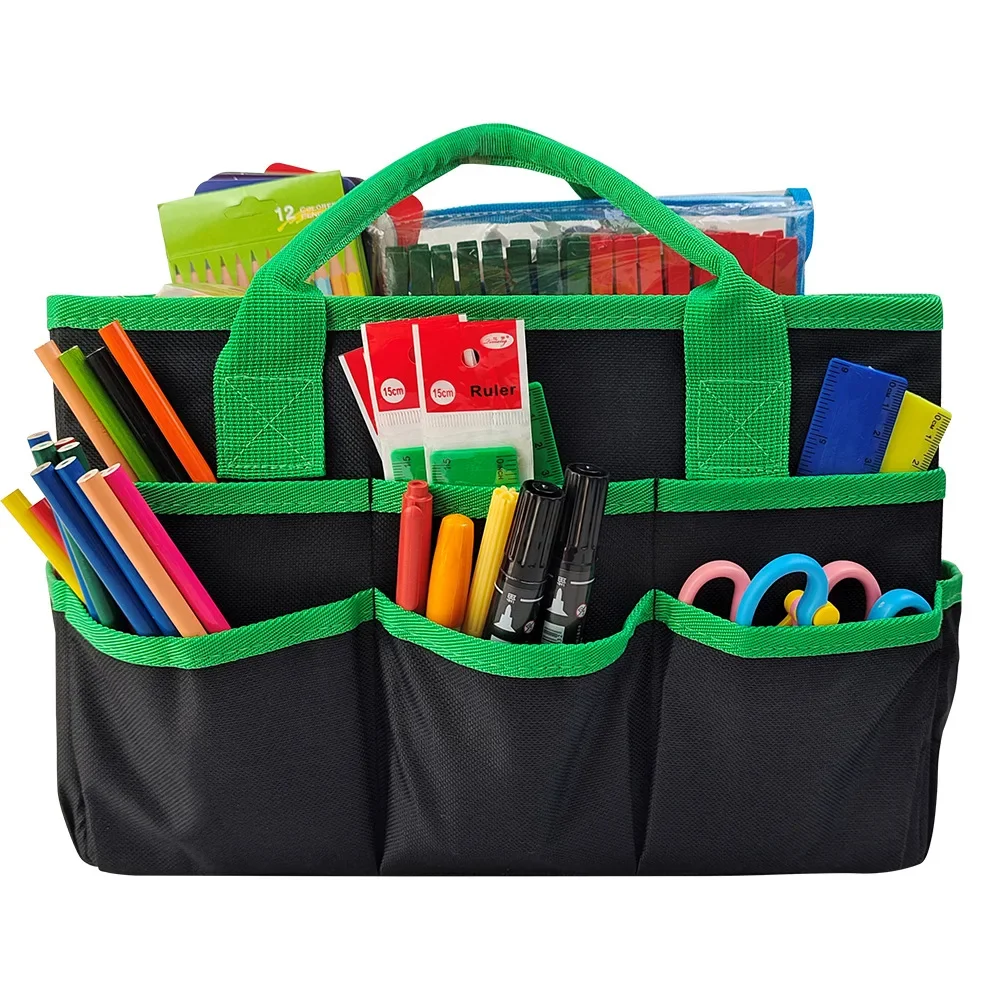 Multi Pocket Storage Handbag Teaching Aids Toys Tools Handicrafts Home Office Table Organizer Sewing Supplies Storage Mommy Bags