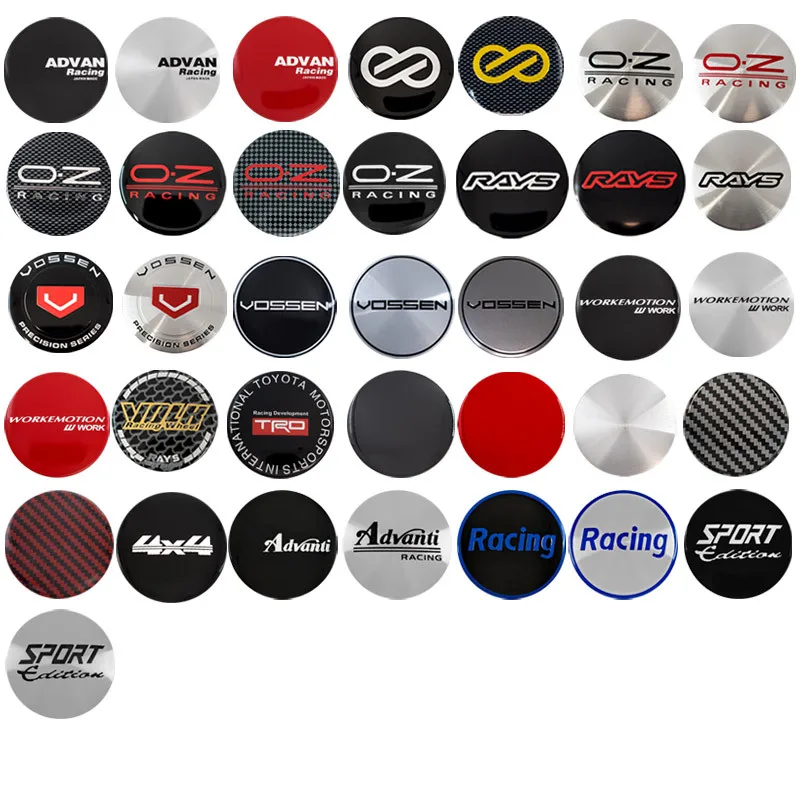 4 шт. 65 мм W Work Emotion Vossen, центральная крышка колеса, наклейки, наклейка на руль, крышка ступицы, эмблема, значок