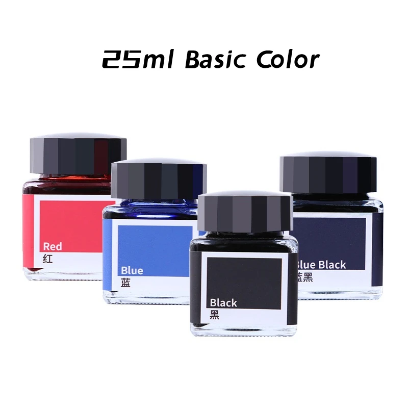 25ml Basic Color Ink Bottle Quick Dry Black Blue Red for Fountain Pen Writing Office School A7156