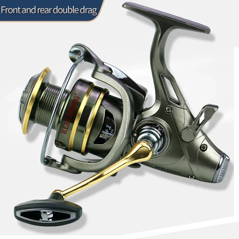 All Metal 5.5:1 Spinning Fishing Reel Freshwater/Saltwater Carp Wheell Ahead/Post Double Brake Smooth Casting Reel3000-6000