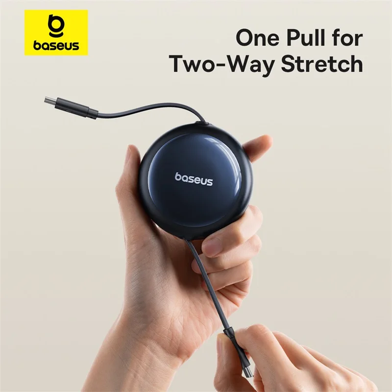 Baesus Retractable 100W USB C Cable For iPhone 16 15 Plus Pro Max Fast Charging Cable For MacBook Type C Cable For Samsung