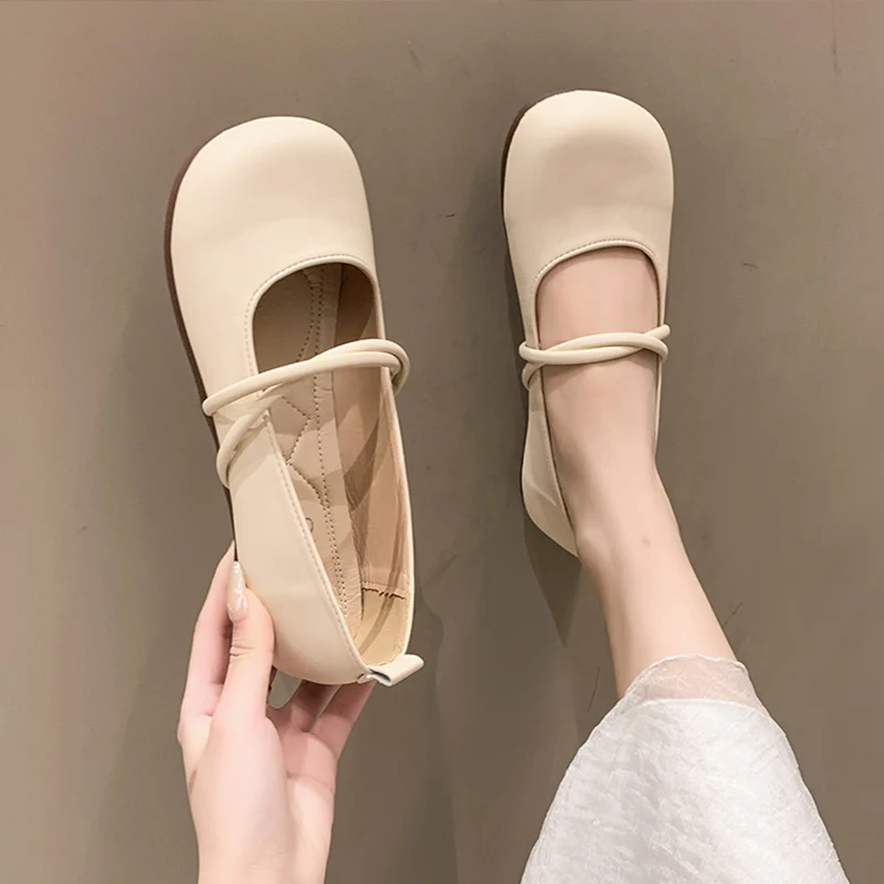 Shoes Woman 2023 Casual Female Sneakers Soft All-Match Shallow Mouth Flats Round Toe New Moccasin Grandma Summer Dress Mary Jane