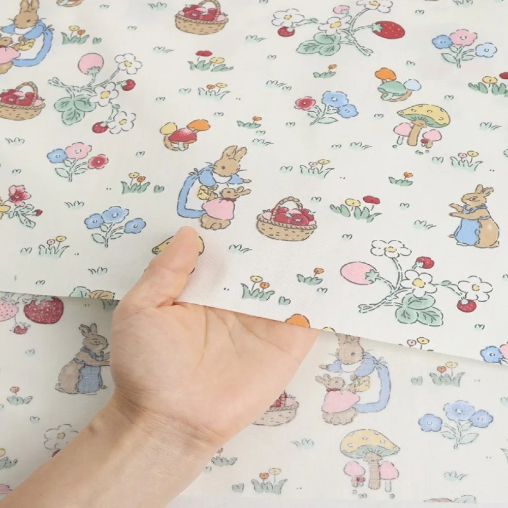 

100% Cotton Printed Fabric 160x50cm DIY Patchwork Fabric Suitable For Sewing Cribs And Pillows Cotton Rabbit Print Fabric