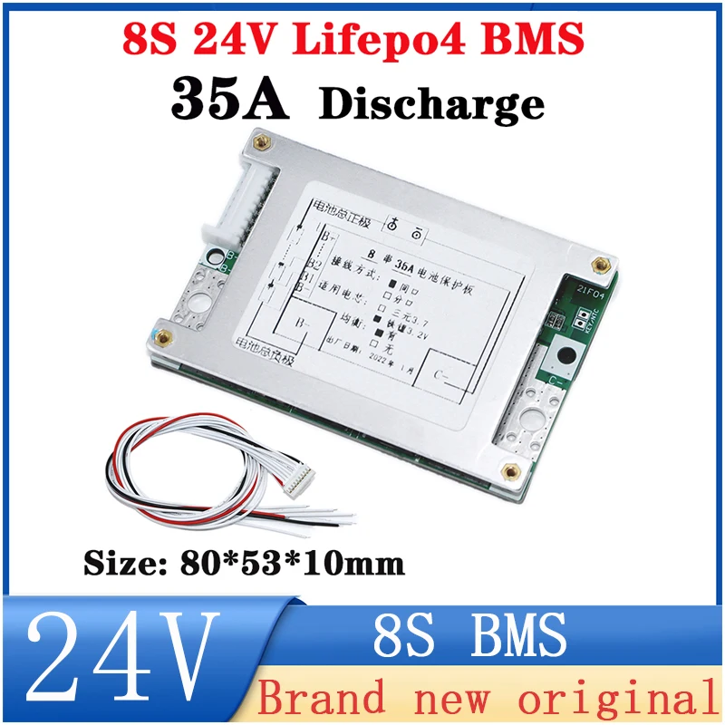 

Lifepo4 bms 8s 24v 35a mit pcm Überladung und Kurzschluss schutz für 24v 8s lifepo4 Akku