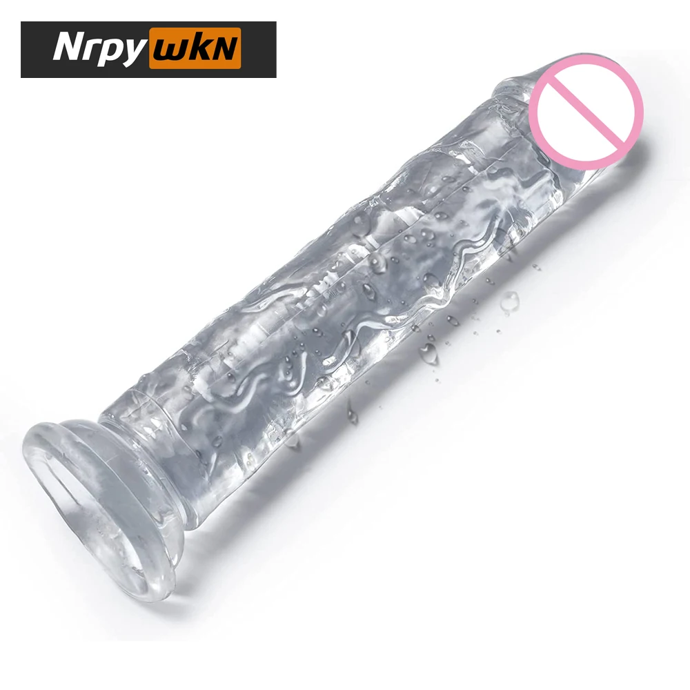 Realistic Dildo for Women,Silicone Beginner Clear Dildo with Strong Suction Cup Hands-Free Play for Adult Sex Masturbator G Spot