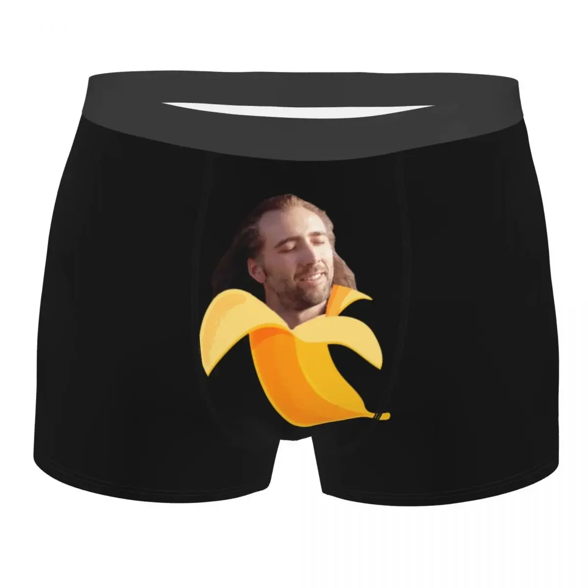 Men's Nicolas Cage In A Banana Underwear Actor Novelty Boxer Briefs Shorts Panties Homme Soft Underpants Plus Size